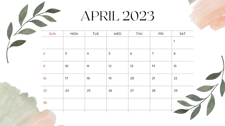 modern april 2023 calendar 2023