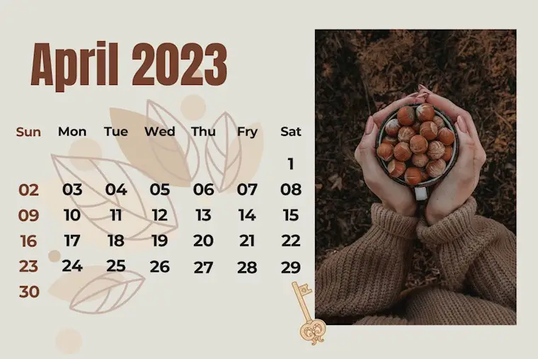 nude minimalist april 2023 wall calendar