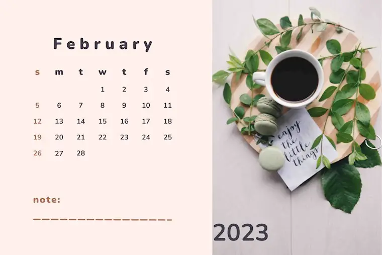 pastel minimalist clean february 2023 calendar