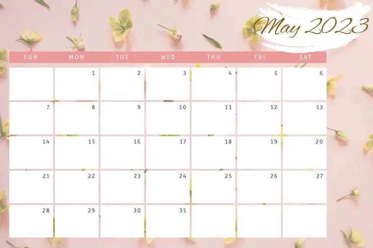 27 Aesthetic Cute May 2023 Calendars: Free & Printable - Onedesblog