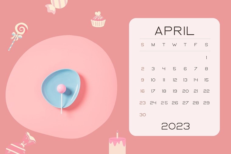 pink candy april 2023 calendar