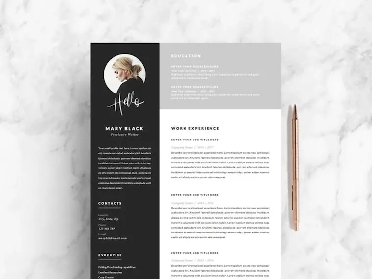 5 page resume template blackie