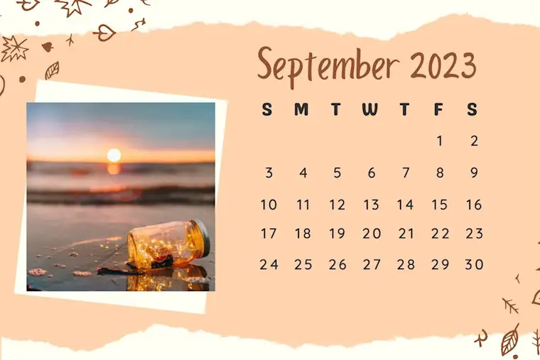 autumn vibe september 2023 calendar