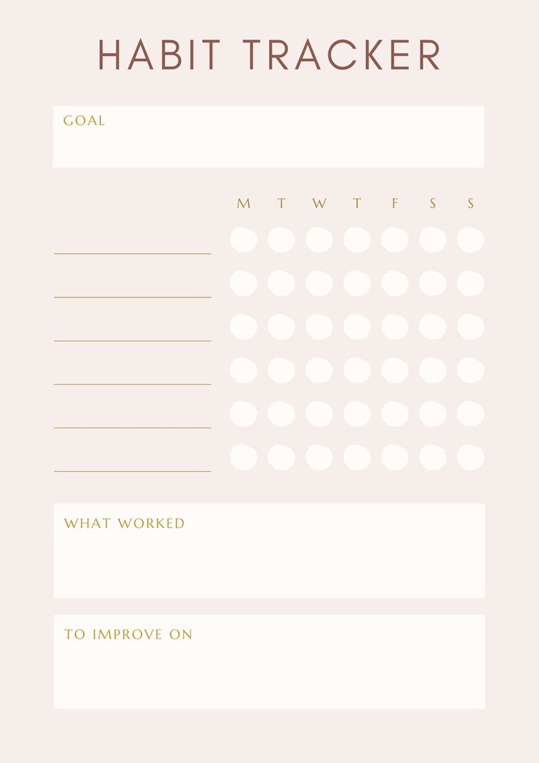beige minimalist elegant habit tracker planner