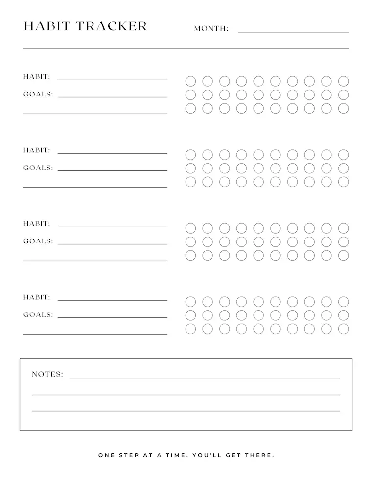 beige minimalist habit tracker planner