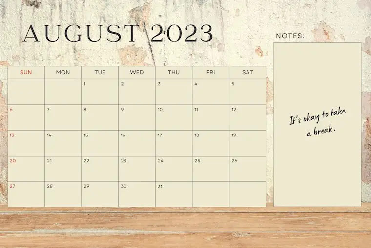 beigh wall texture august 2023 calendar