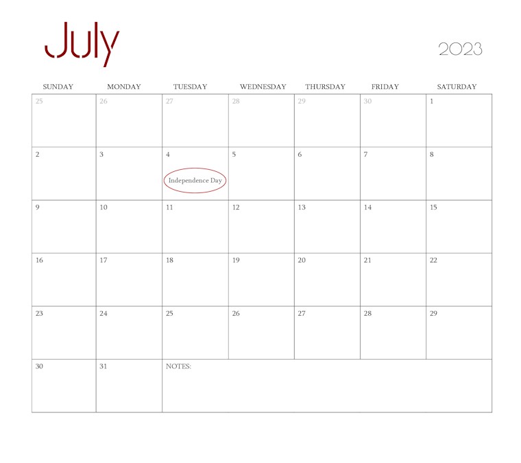 best july 2023 calendar