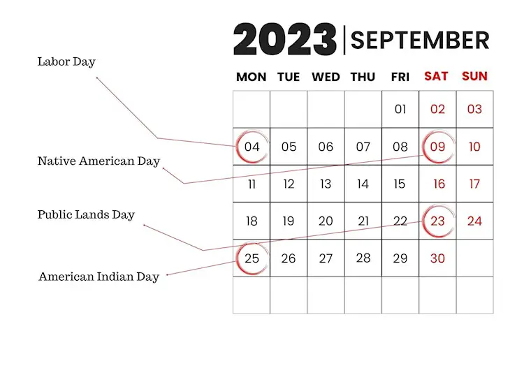 black red september 2023 calendar