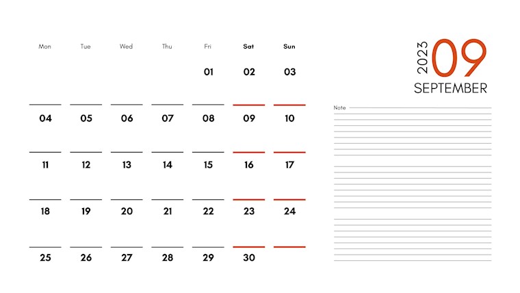 black white simple september 2023 calendar