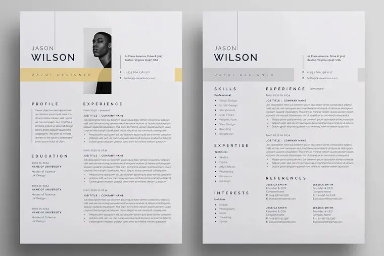 clean and modern resume cv