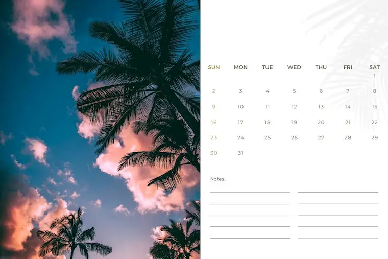 clean minimalist summer july 2023 calendar