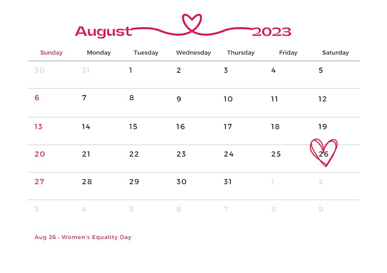 cute holidays august calendar 2023