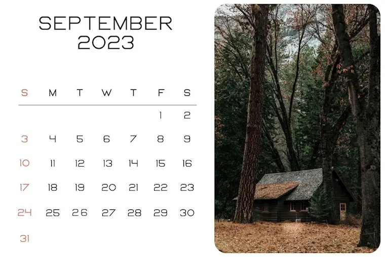 cute minimal september 2023 calendar