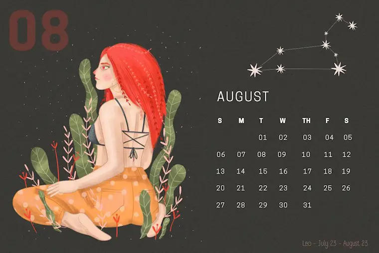 female zodiac signs august 2023 calendar