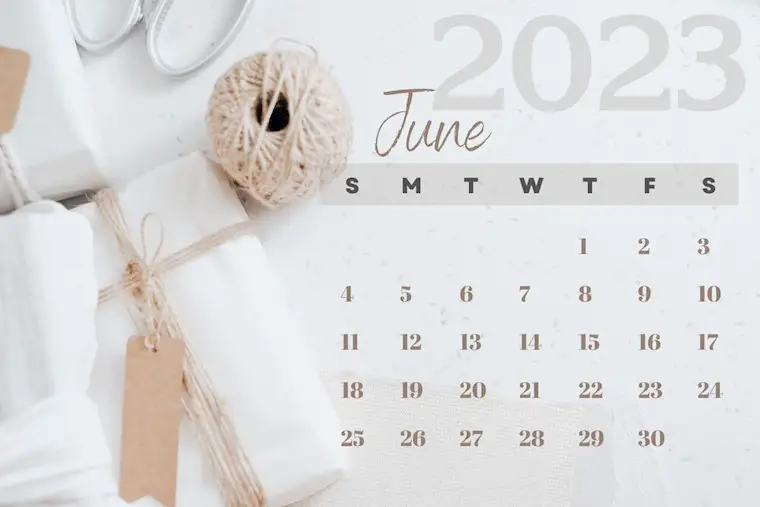 hand made aesthetics june 2023 calendar