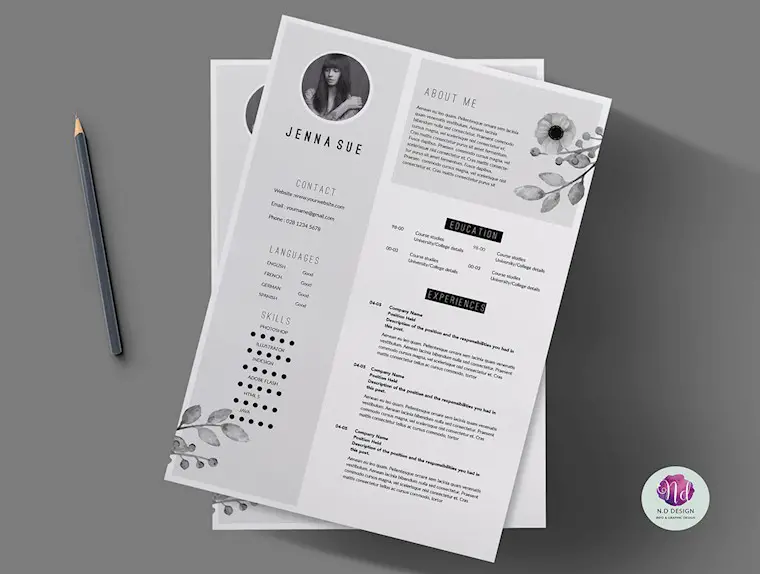 modern 2 page resume template