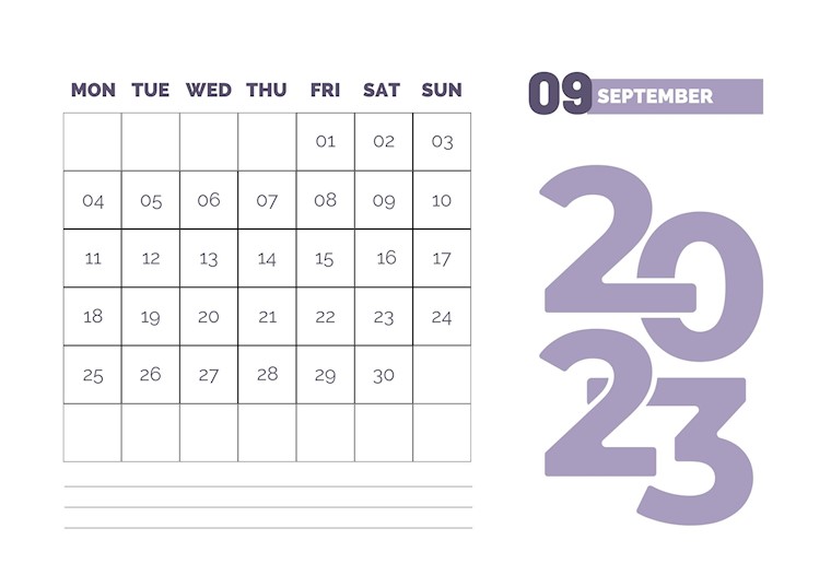 pastel 2023 september calendar