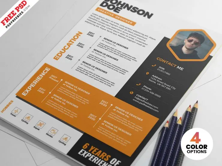 premium creative resume template psd