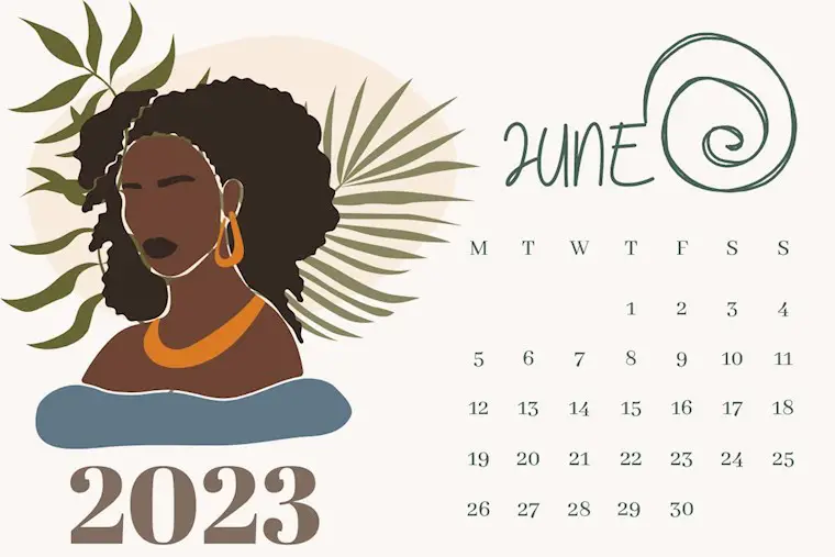 summer boho style june 2023 calendar