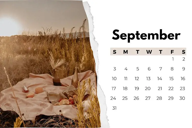 torn paper cute photo september 2023 calendar