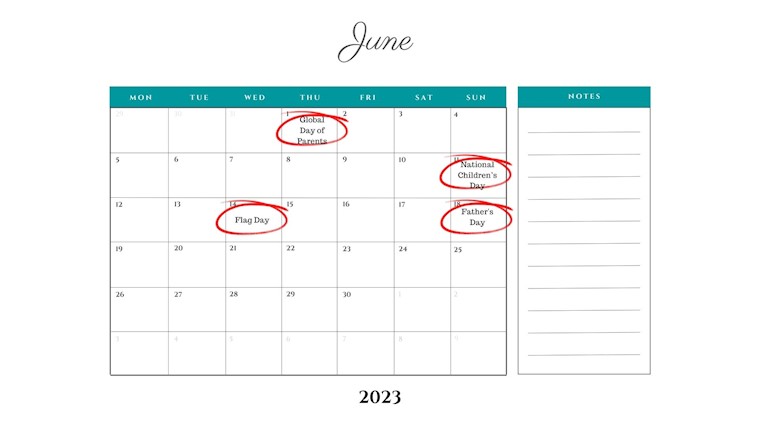 white and blue simple june 2023 calendar