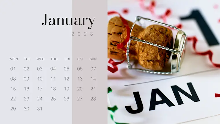 beige minimalist january 2024 calendar