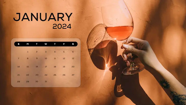 colorful modern january 2024 calendar