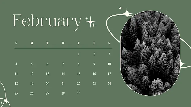 green photographic nature february 2024 calendar