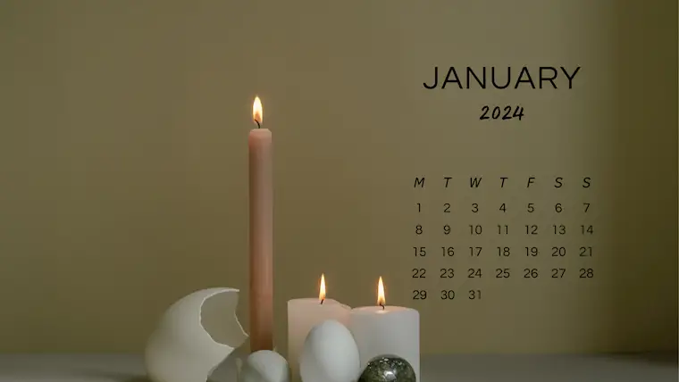 pastel minimalist canva photo january 2024 calendar