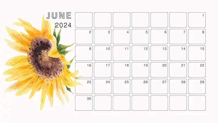 best floral cute june 2024 calendar