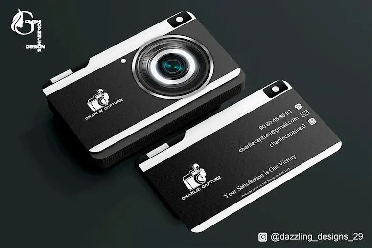 charlie capture photography business card