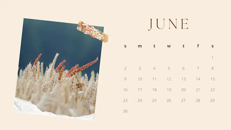 elegant beige june 2024 calendar