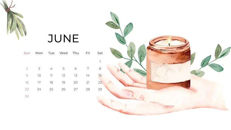 white cute minimalist printable june 2024 calendar