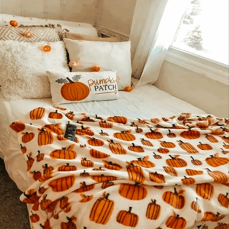 fall pumpkins soft blanket