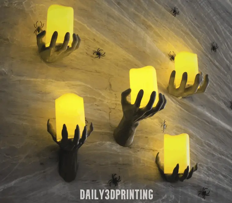 scary wall hand reaching candle holder horror decor