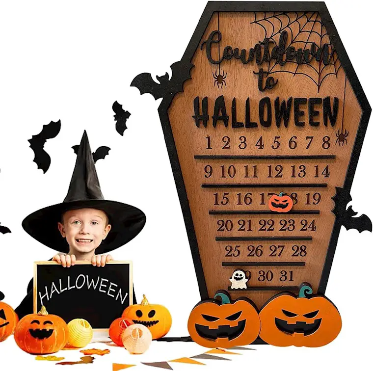wooden halloween countdown calendar