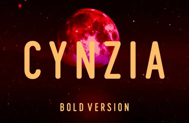 cynzia bold font