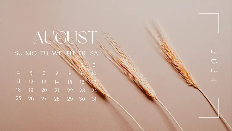 beige photo august 2024 calendar