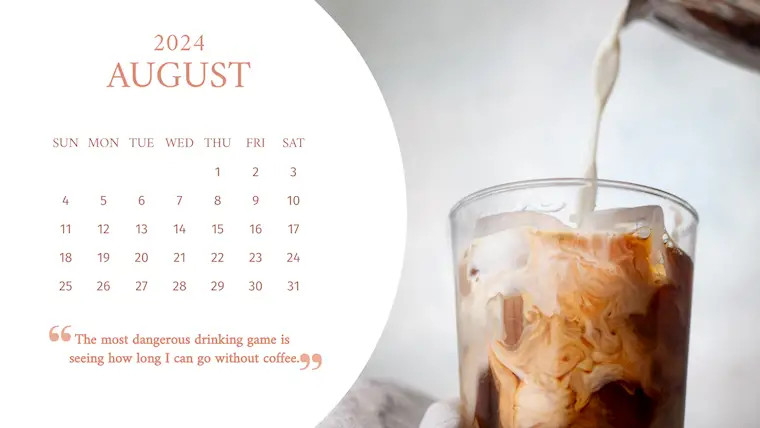 best elegant coffee august 2024 calendar