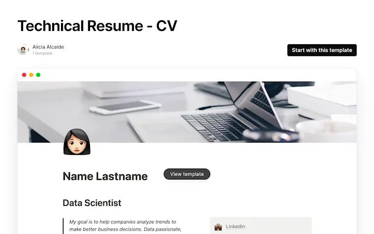 notion resume template free7