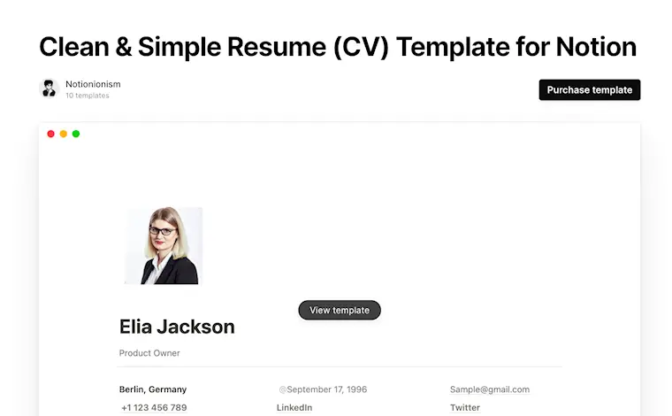 notion resume template free9