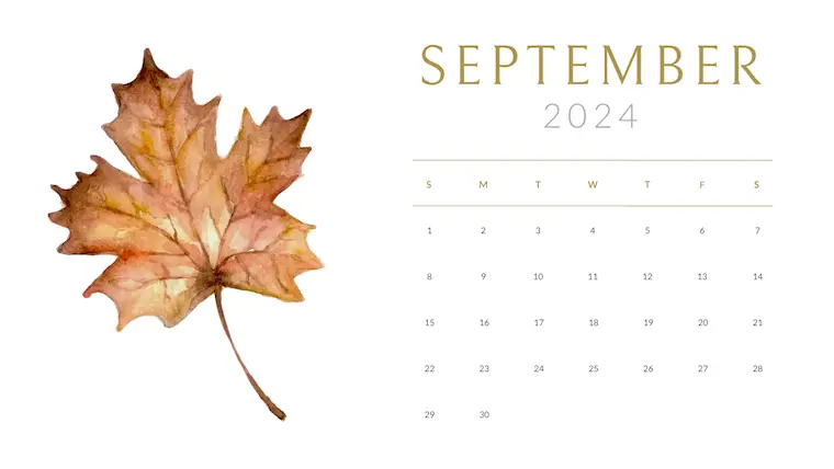 clean printable watercolor september 2024 calendar