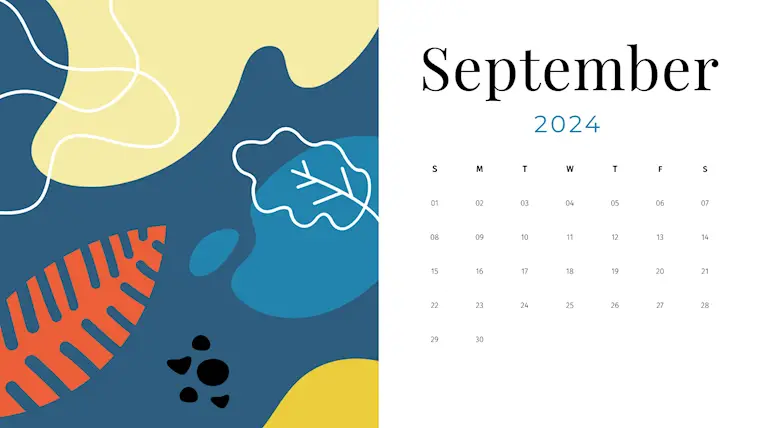colorful cute september 2024 calendar