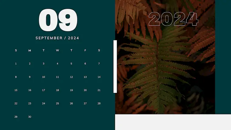 green simple aesthetic september 2024 calendar
