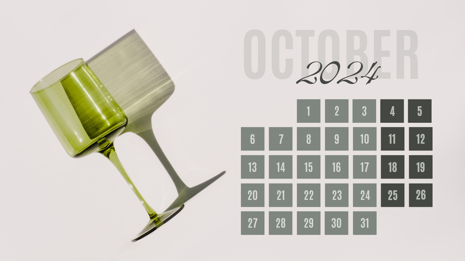 best modern aesthetic october 2024 calendar