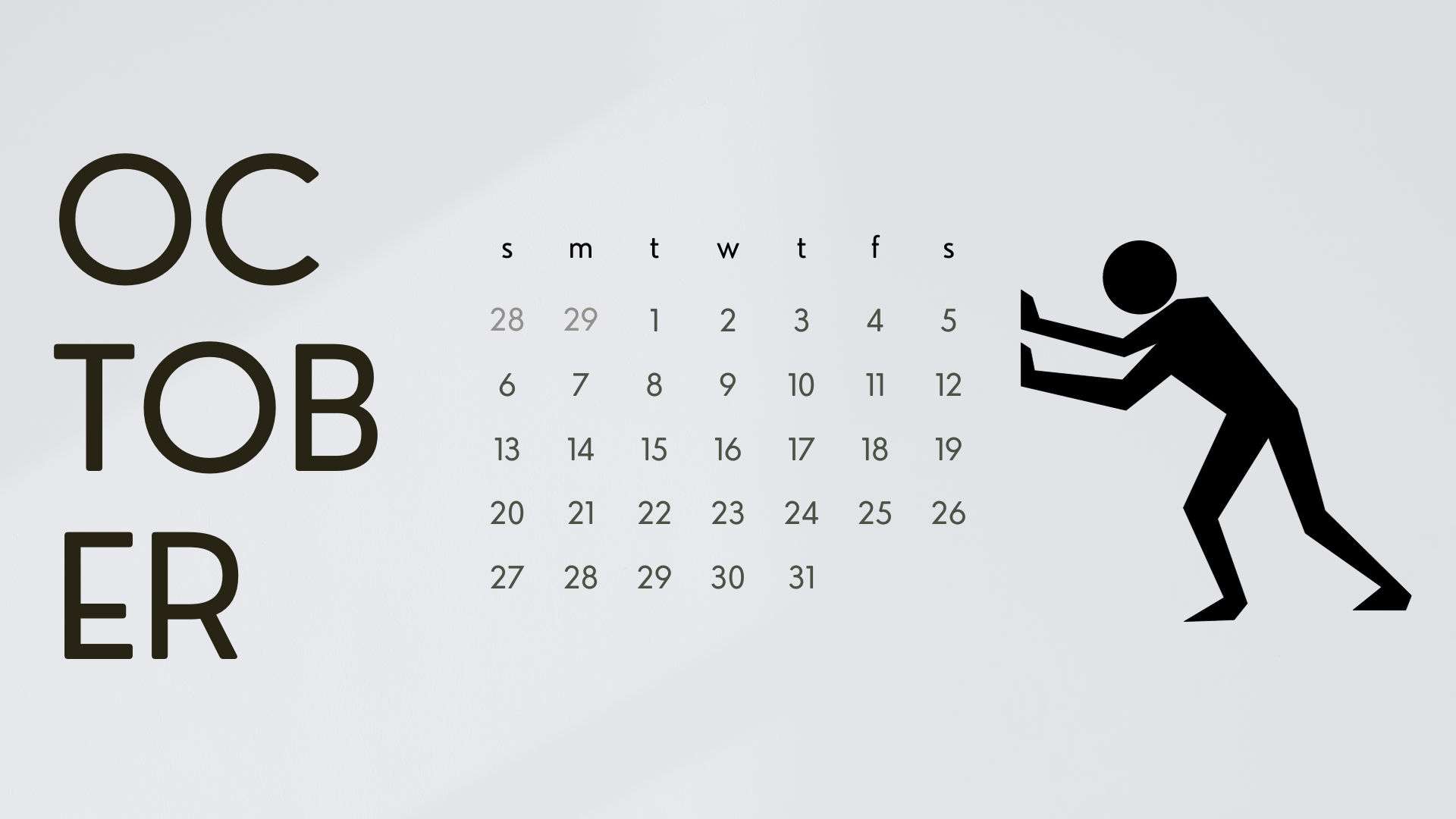 clean printable black october 2024 calendar