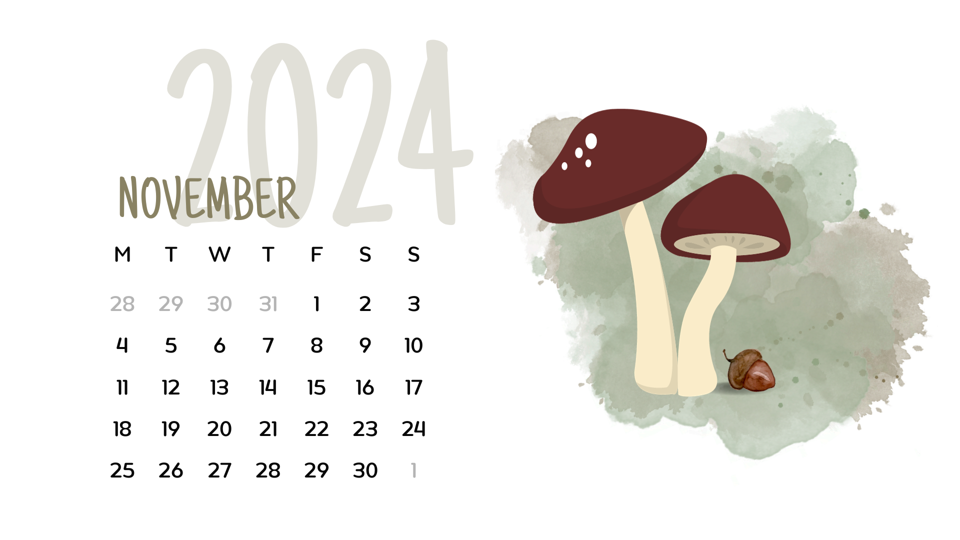 cute autumn november 2024 calendar