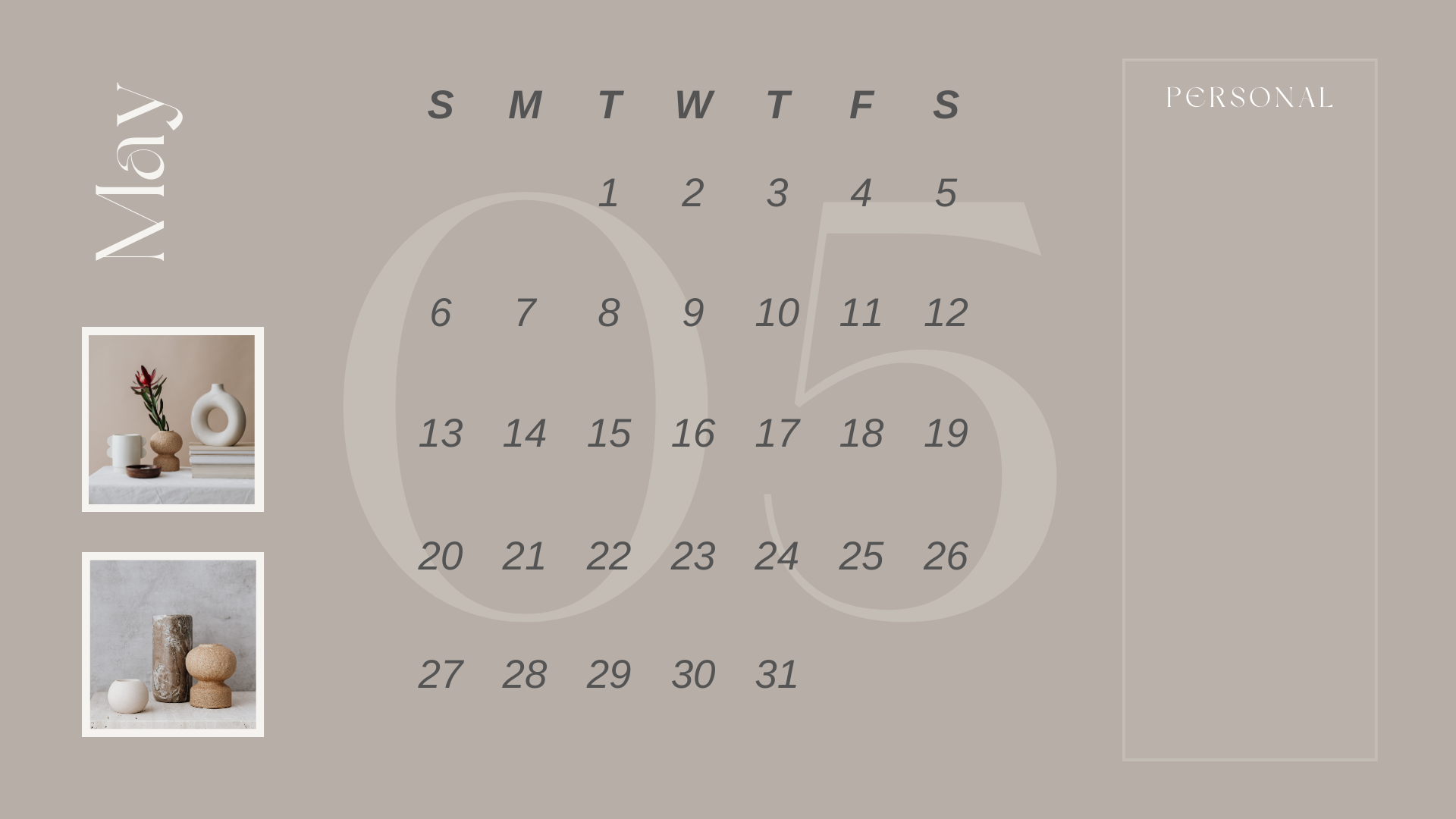 beige neutral minimalist october 2024 calendar