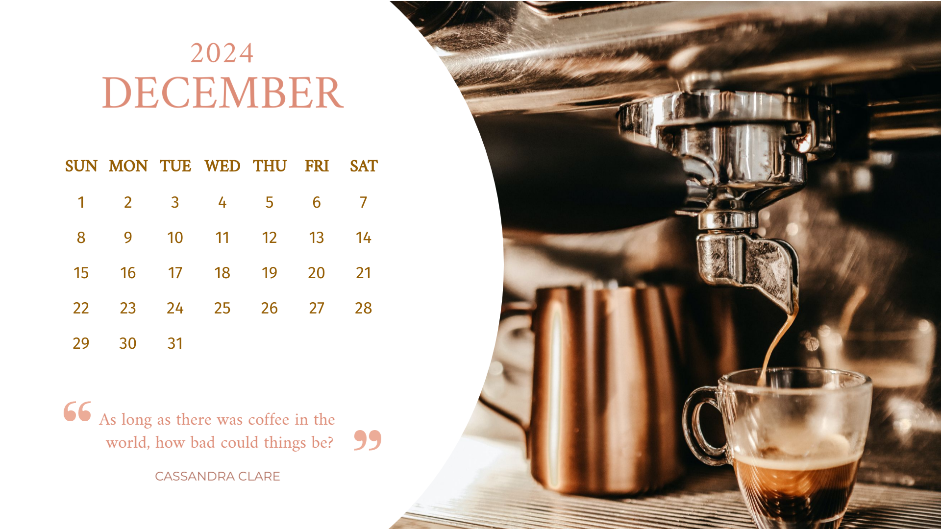 best elegant coffee december 2024 calendar