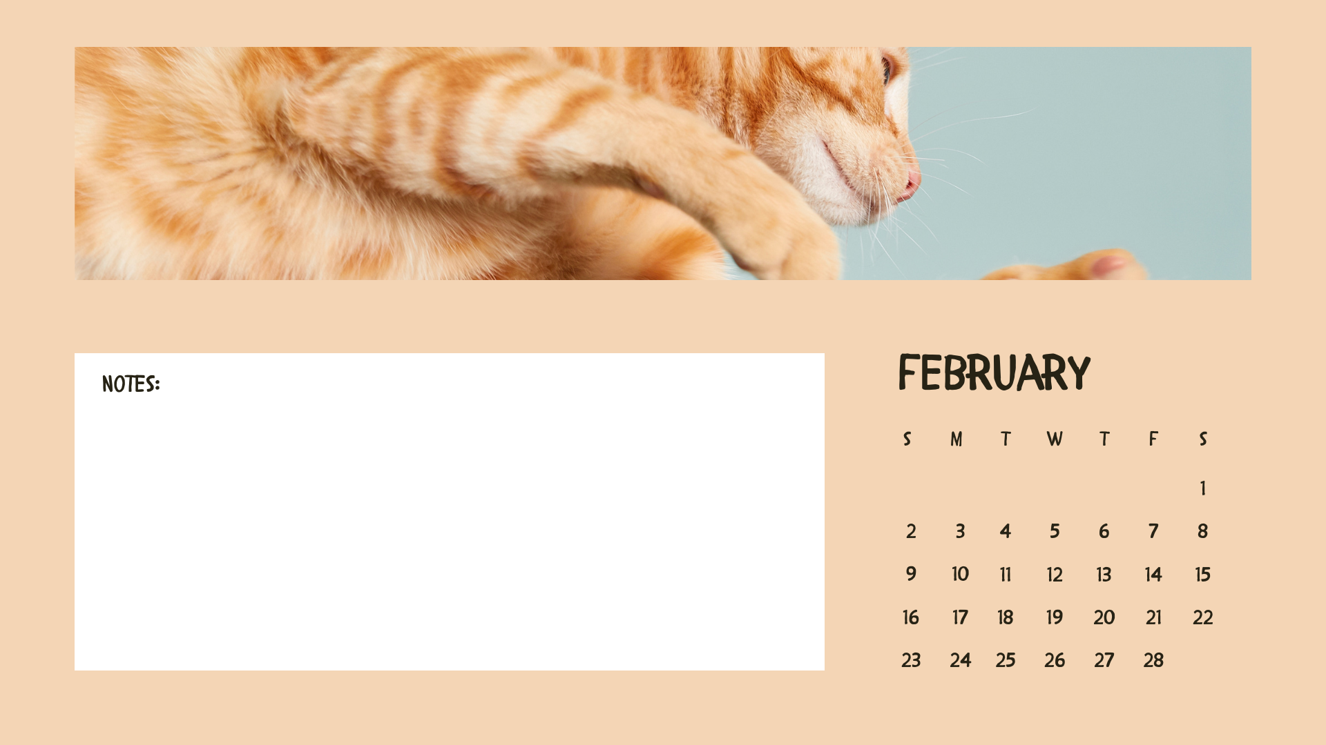 beige nature february 2025 calendar